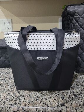 Black & White Polka Dot Insulated Tote